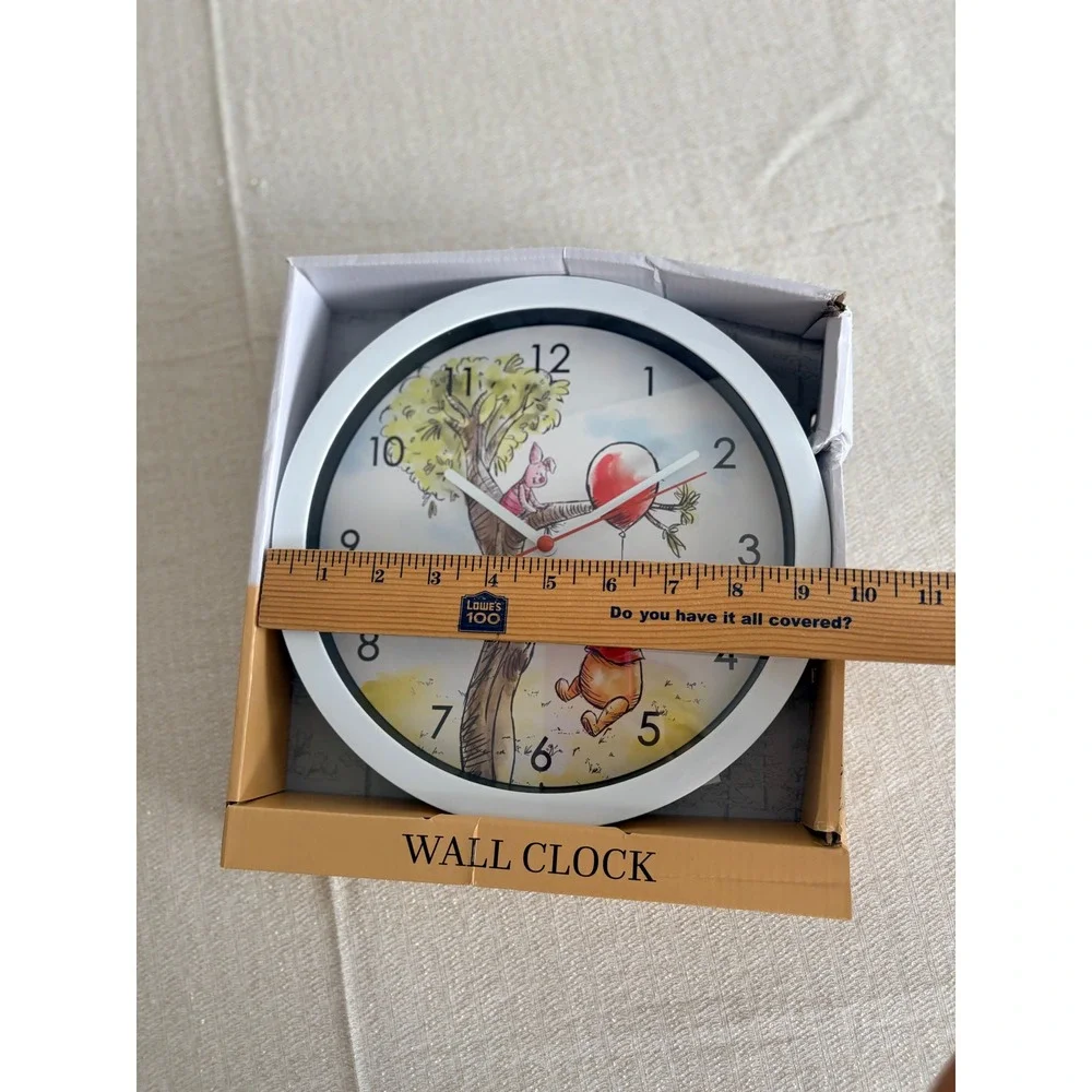 Disney Winnie the Pooh Wall Clock Unisex 10in White New Nursery Decor Analog